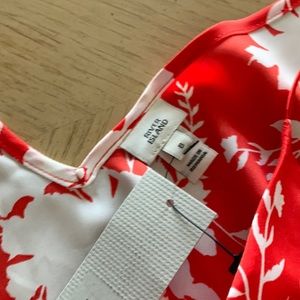 Red and white silky camisole